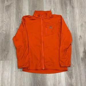 Salomon Discovery Full-Zip Mid Layer Jacket Men's Size Medium Orange